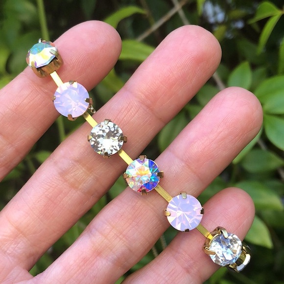 Aurora Borealis, Classic Crystal + Pink Opal Bracelet - Picture 9 of 15